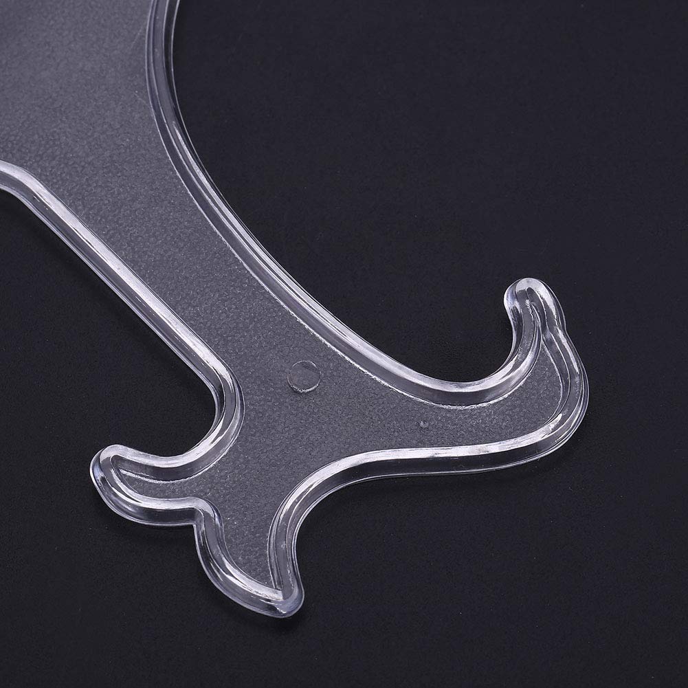 10pcs Clear Plastic Plate Holders, Foldable Adjustable Display Stand for Plates Picture Frames Dinnerware, with Support Stable Hook (17.5cm) 17.5cm