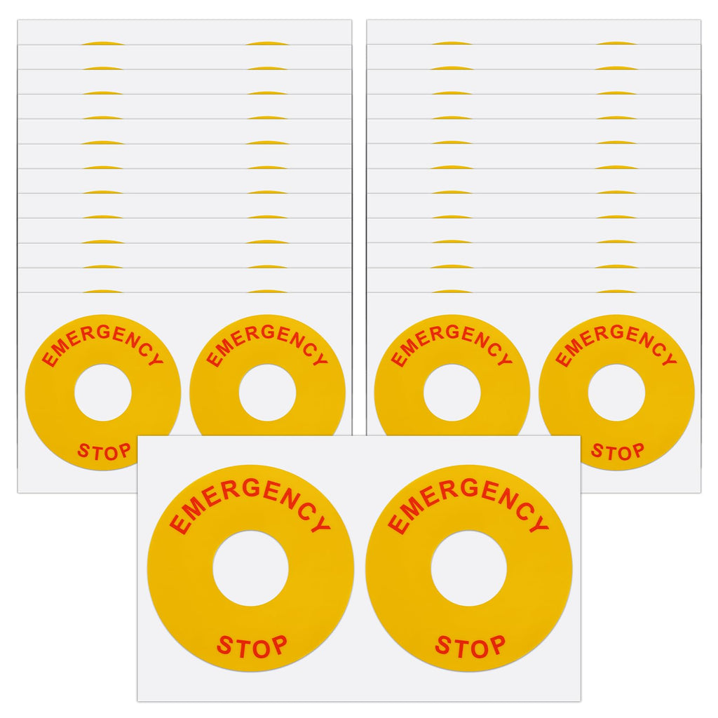 Dunzoom 50 Pcs Emergency Stop Warning Stickers Bulk, Self-Adhesive