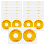 Dunzoom 50 Pcs Emergency Stop Warning Stickers Bulk, Self-Adhesive
