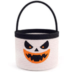 Halloween Trick or Treat Basket, White Ghost 9.4×7.5 in