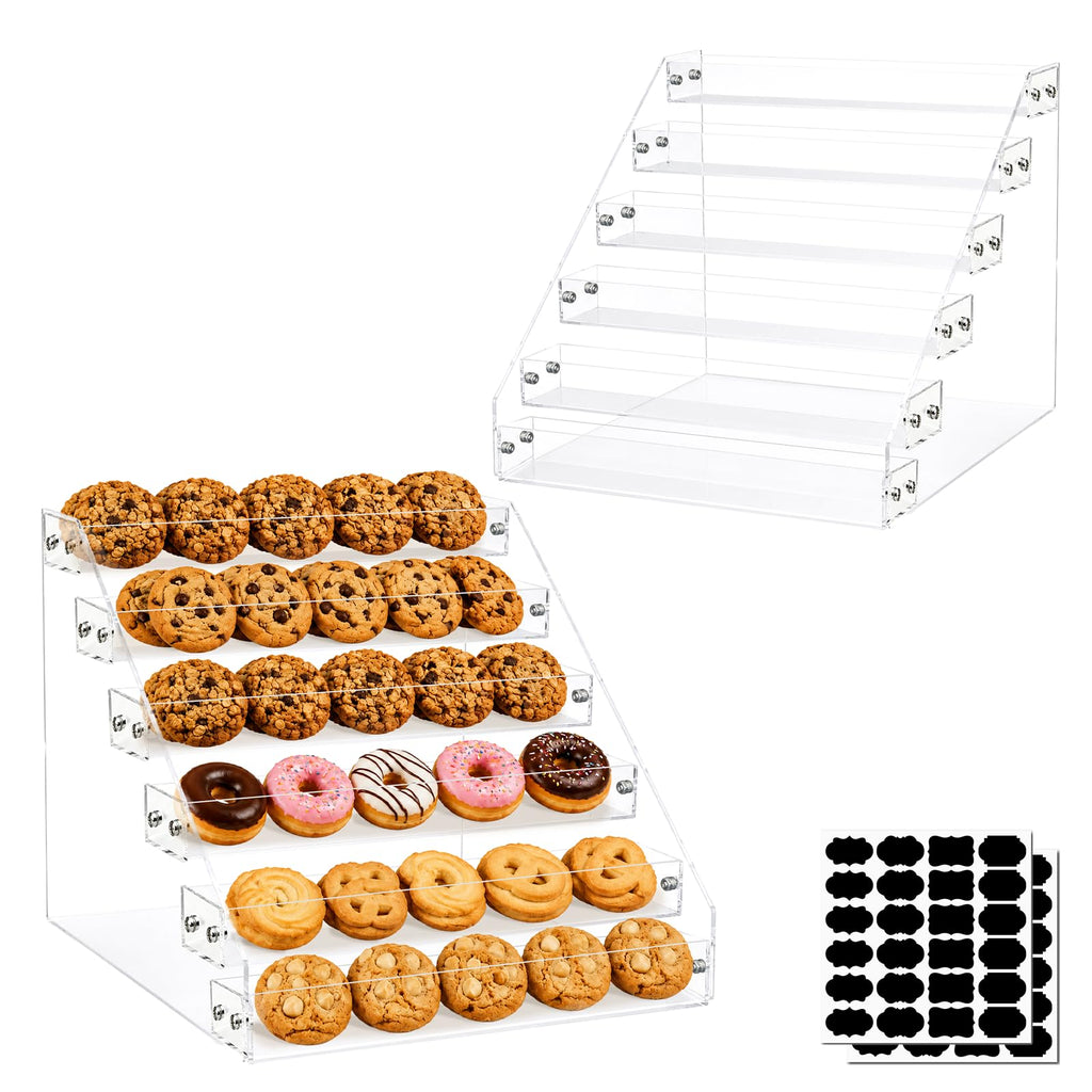 2Pcs 6-Tier Acrylic Cookie Display Stand, Clear Tiered Tiered Dessert Stand 2pcs