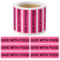Affrolling Give with Food Veterinary Labels Stickers 0.375” x 1.625”, 500 Labels/1 Roll, Fluorescent Pink Medication Instruction Labels Sticker for Medical Veterinary Clinic Hospital Pet Care Supplies