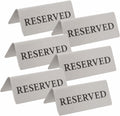 Reserved Table Signs Set of 6 - Heavy Stainless Steel Table Reservation Plates - Durable, Stackable and Waterproof Metal Signs for Restaurants, Hotels, Bars, Cafés, Weddings and Events Design 2