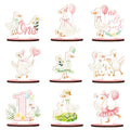 9Pcs Silly Goose Baby Shower Decorations,One Silly Goose Wood Table Centerpiece,Cute Tabletop Detachable Sign Tiered Tray Decor for Baby Shower Gender Reveal Birthday Party Favor Supplies