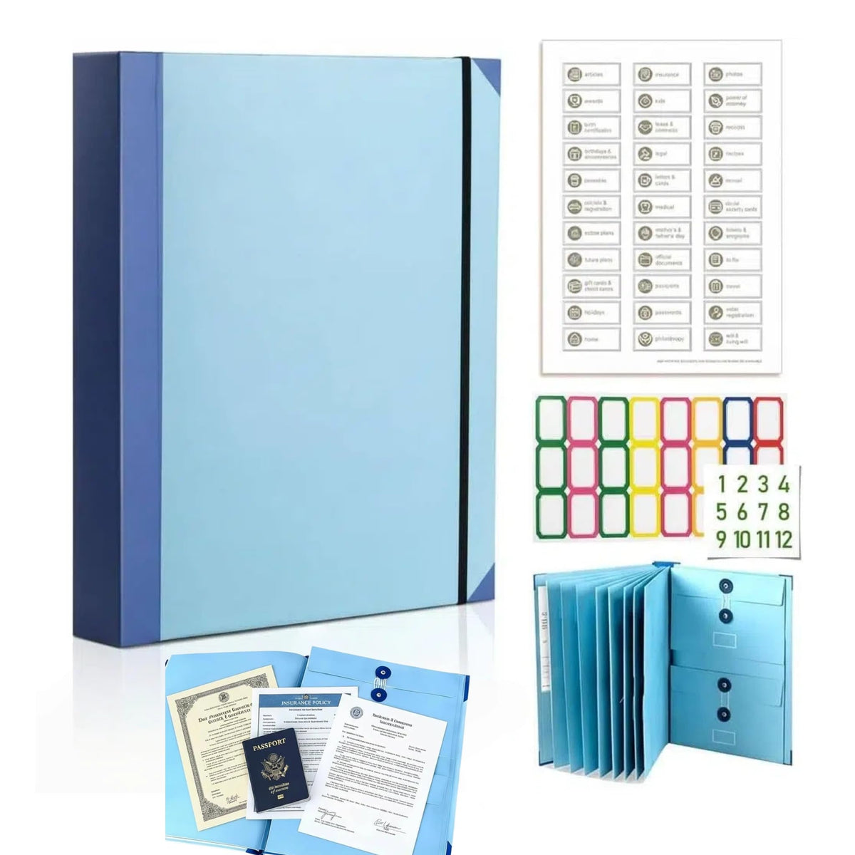 The Life Book Document Organizer with Pre Labels, Family Emergency Planner, End of Life Important Documents Binder, Portable Paper File Folio for Medical Legal Financial Household Paperwork