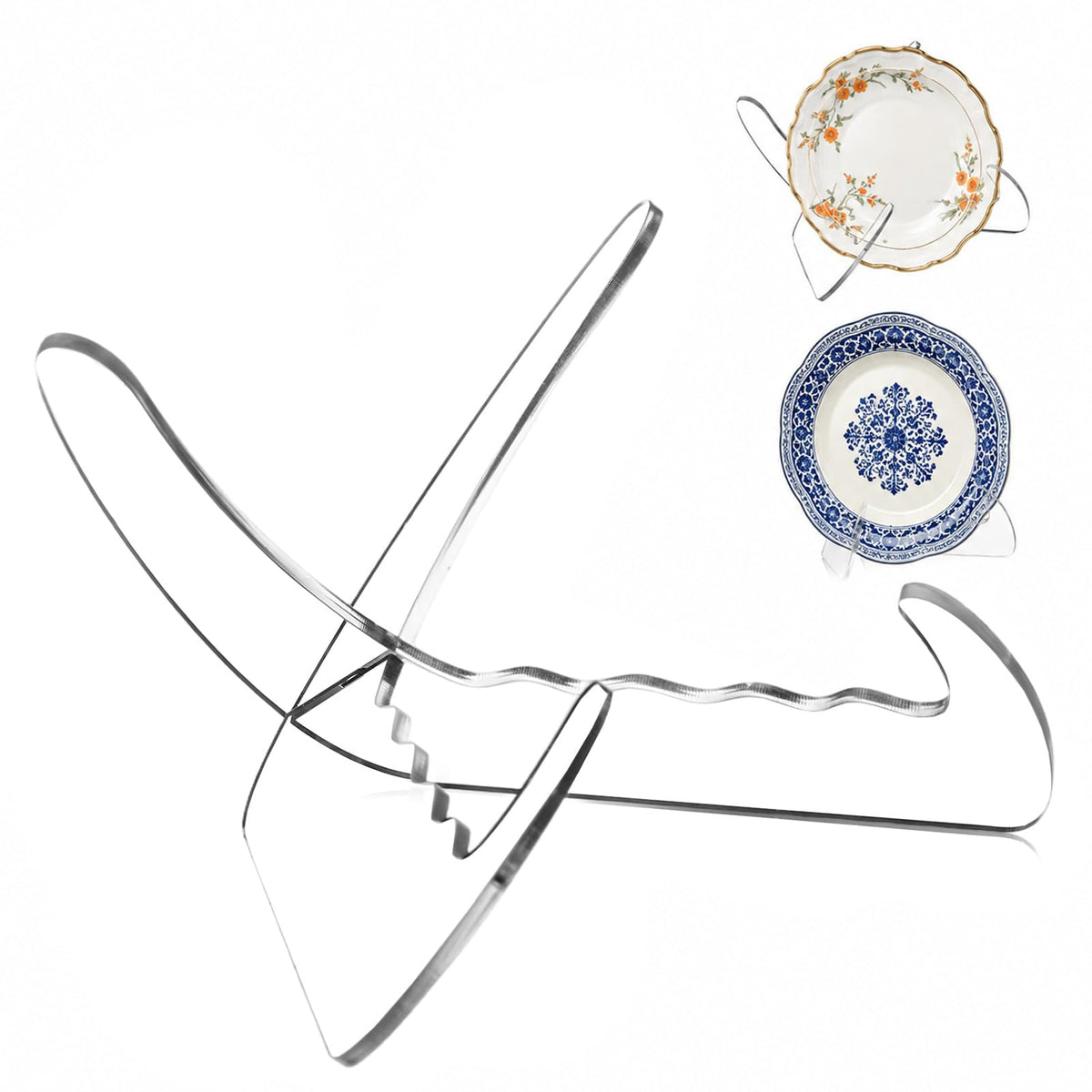 Psyqtsuary X Shape Acrylic Bowl Display Stand, 3.5 Inch Clear Acrylic Bowl Stands Plate Platter Dish China Porcelain Display Holder Easel Base for ArtDisplay, Transparent