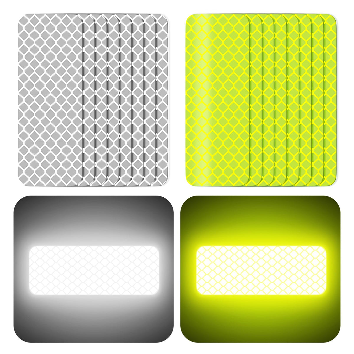 PHIXBEAR Premium Reflective Stickers, Super‑Bright & Waterproof, 16-Pack