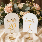 Table Numbers 1-20, Gold Wedding Table Numbers with Head-Table