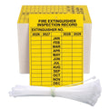 100 Pack Fire Extinguisher Inspection Tags 2026-2029 Plastic