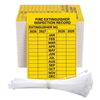 100 Pack Fire Extinguisher Inspection Tags 2026-2029 Plastic