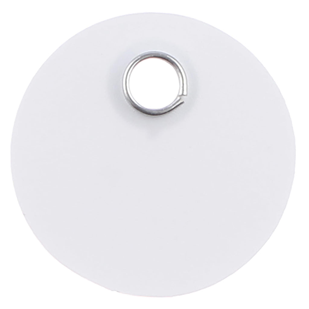 CleverDelights White 1" Round Plastic Tags - 100 Pack