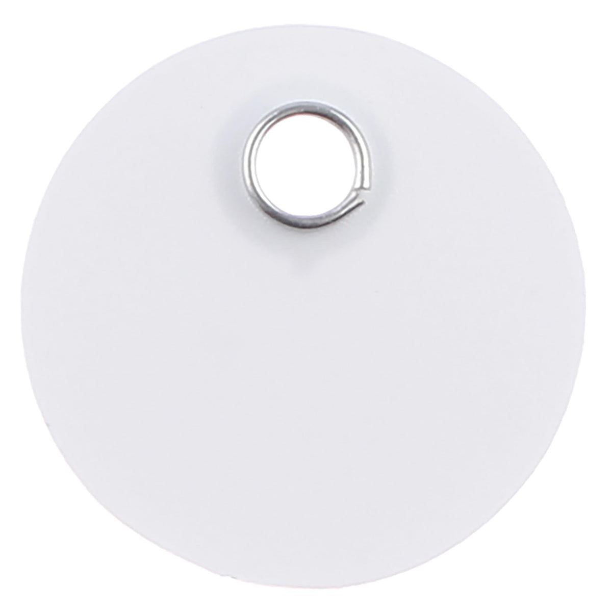 CleverDelights White 1" Round Plastic Tags - 100 Pack