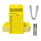 100 Pack Yellow Fire Extinguisher Monthly Inspection Tags Weatherproof PVC