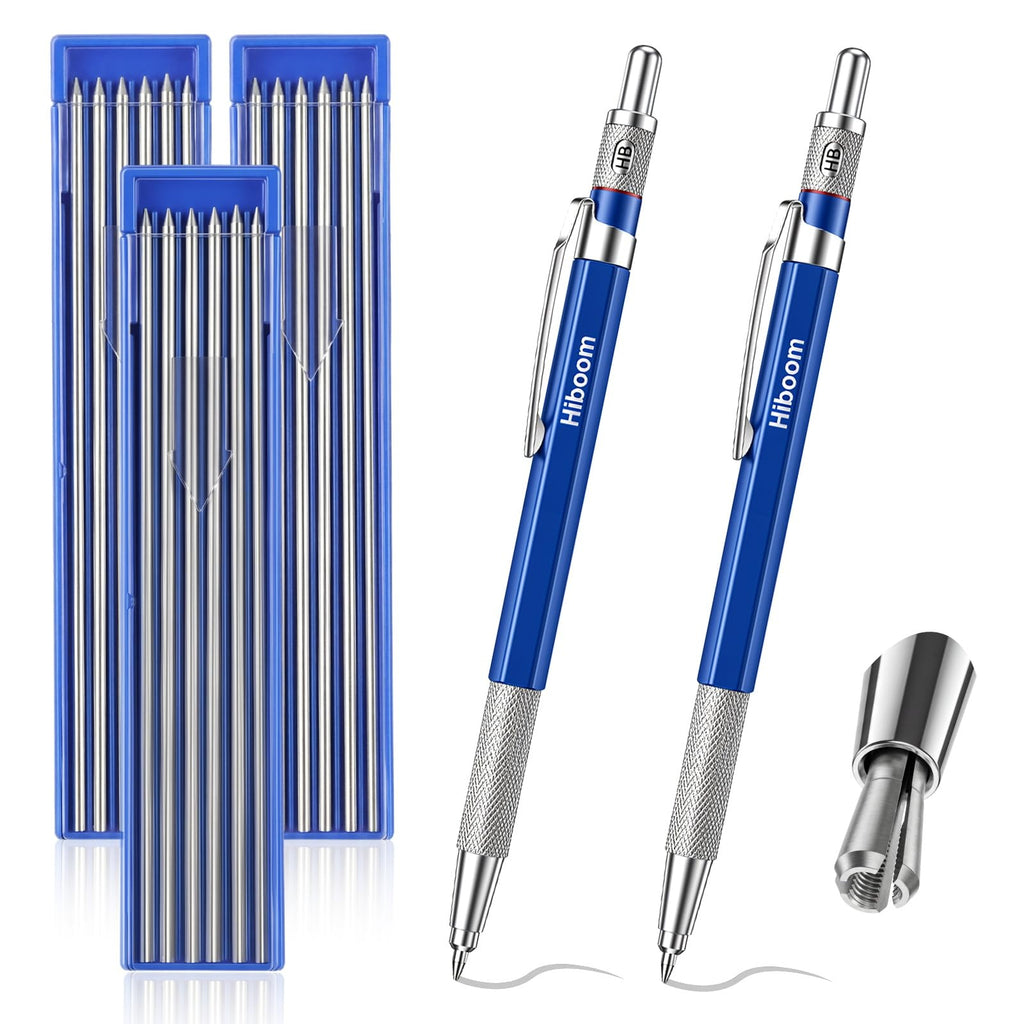 Hiboom 2 Pcs Welders Pencil with 36 Silver Round Mechanical Pencil Refills 1