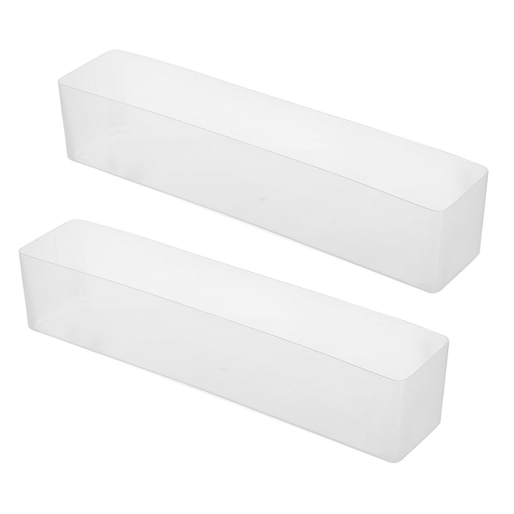 Wakauto 2Pack Slim Clear Plastic Storage Bin Extra Long Narrow Food Storage