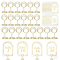 Gold Table Numbers 1-20 with Place Card Holders, Table Number Holders