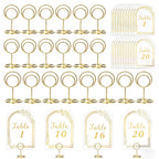 Gold Table Numbers 1-20 with Place Card Holders, Table Number Holders