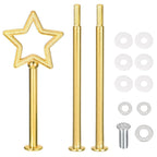 3 Tier Cake Tray Stands Zinc Alloy Cake Stands Fitting Holder Rod Stand Handle Cupcake Stand Hardware Handles DIY Making (Golden Star) Golden Star