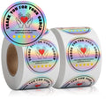 Fulmoon 1000 Pcs Thank You for Your Order Stickers Bulk, Round, Holographic