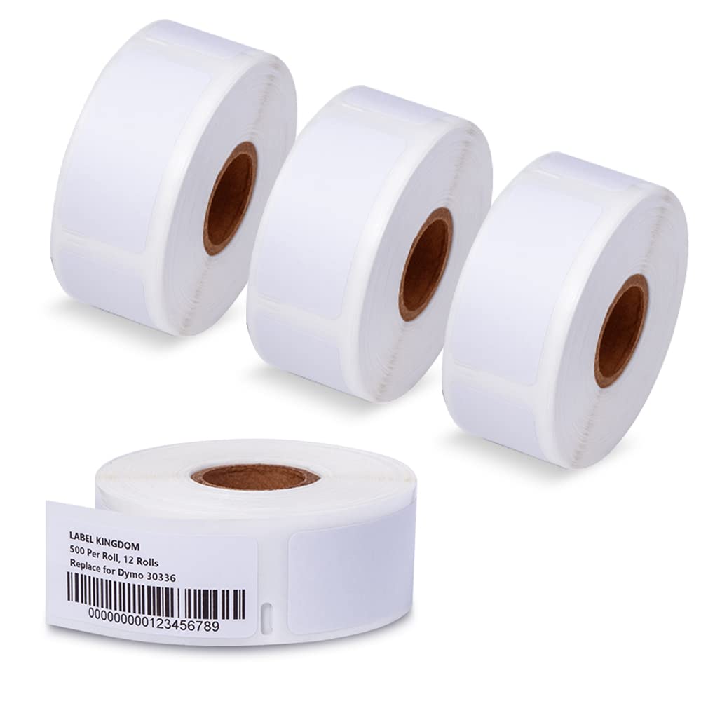 Compatible with DYMO LW 30336 Barcode Label Maker Refill 1" x 2-1/8" White 1" x 2-1/8" 4