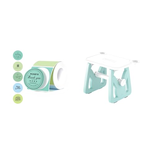 2 Inch Round Thermal Labels+Label Holder for Rolls and Fanfold Labels