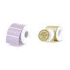 2.25"x1.25" Purple Thermal Sticker Labels+2 Inch Round Thermal Labels