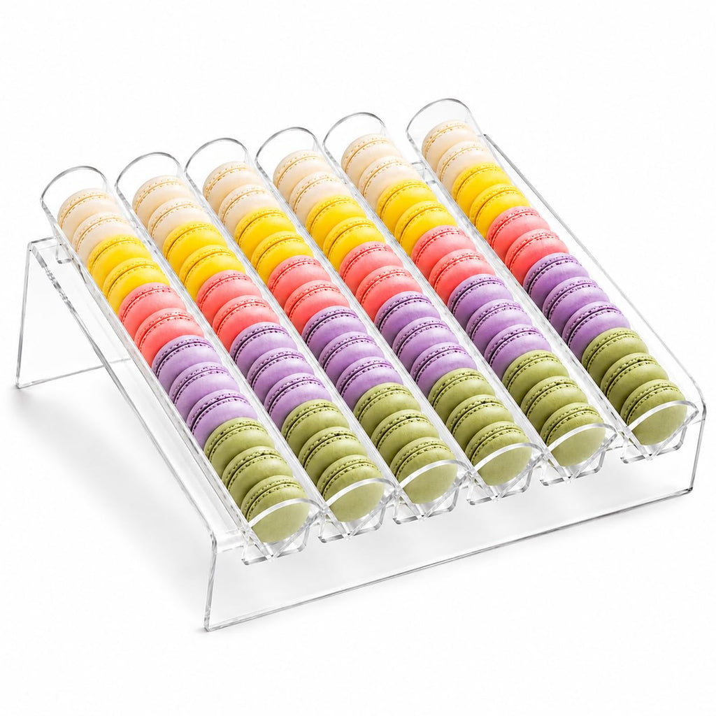 Macaron Stand, Clear Acrylic 6-Slot Macaron Tower Display Tray for Cookies