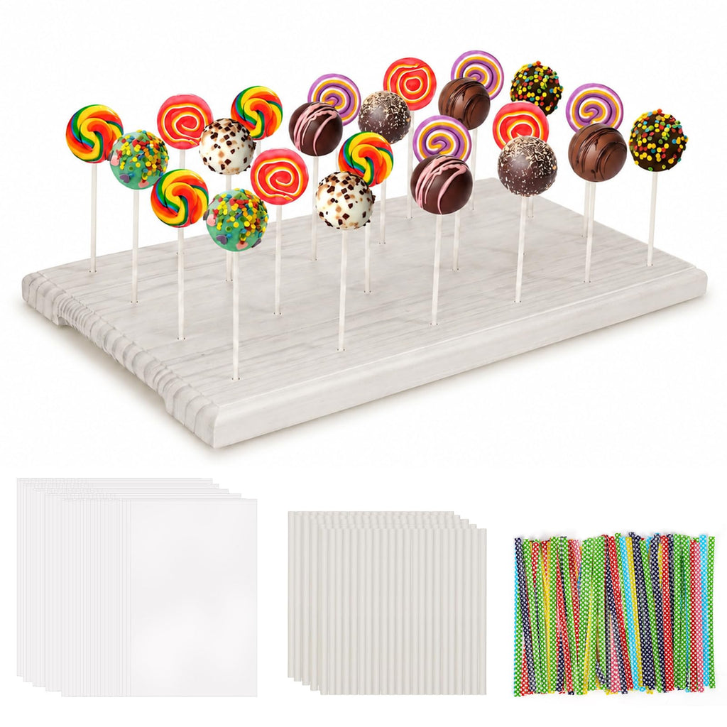 24 Holes Wooden Cake Pop Stand for Drying