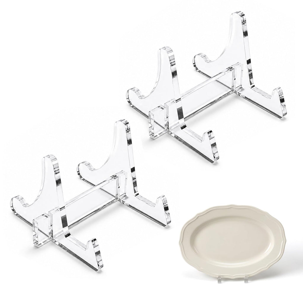 2-Pack Clear Acrylic small plate stands for display 2.36 Inch