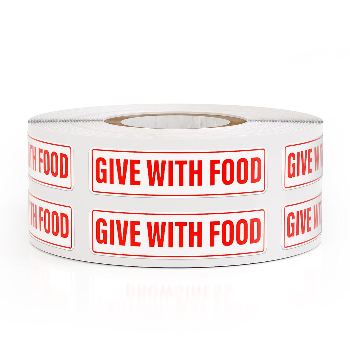 1000PCS Give with Food Veterinary Sticker 1.6 x 0.4 Inch