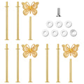 3 Sets of Zinc Alloy Cake Stand Hardware, Heavy Duty 3 Tiered Tray Hardware Kit, Butterfly Cake Plate Stand Handle Stacking Fittings Rod for Serving Dessert Cupcake Fruit Holder (Gold) Gold