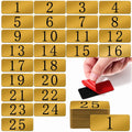 Yaocom 25 Pcs Brass Numbered Tags Metal Locker Number 1-25, 2.4x1 Inch