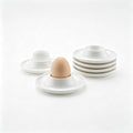 6 Pack White Round Egg Display Stand, Reusable Easter Table Centerpiece Holder, Decorative Tray for Home Party Decor