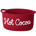 Meanplan Hot Cocoa Gifts Basket Empty Wiith Handles, Red