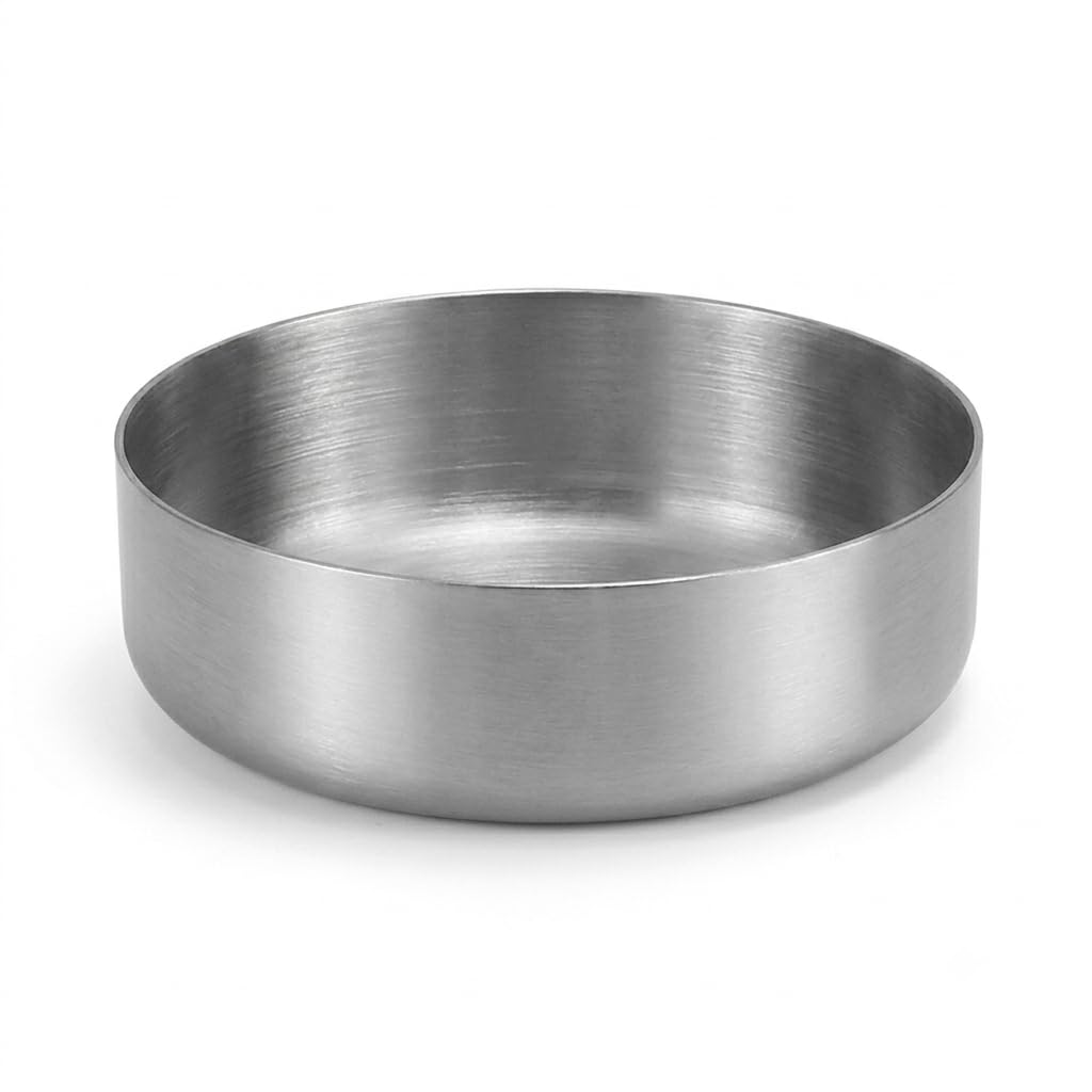 Stainless Steel Serving Trays, 8cm/2.4inch Serving Platter Serving Bowls for Food Party Sauce Dishes Mini Individual Saucers Bowl Round Seasoning Dishes Sushi Dipping Bowl Appetizer Plates, Sliver
