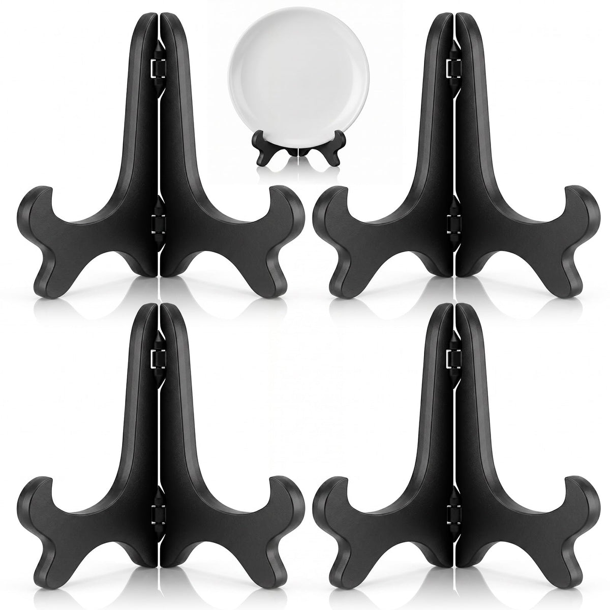 4 Pack Small Plate Holder for Display, Decorative Plate Stand