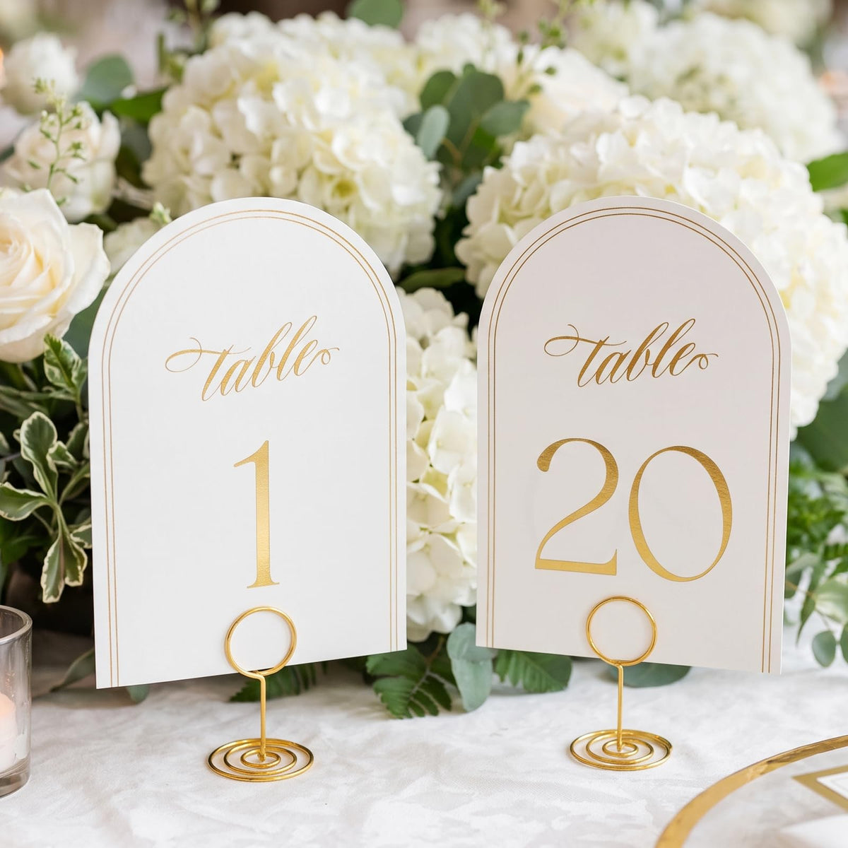 Wedding Table Numbers 1-20 with Head Table, Gold Table Numbers, Art Paper