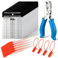 Chunful 50 Set Fire Extinguisher Tags Hole Puncher Numbered Security Ties
