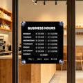 Magnetic Business Hours Sign for Glass Doors,Store Opening Hours Board Reusable Changeable Open Closed Schedule Sign with 2 Magnetic Number for Shop Cafe Salon Office BLACK-Business