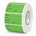 1000 PCS Specimen Collection Label 2"x1" Self Adhesive Vinyl Green Green, Black