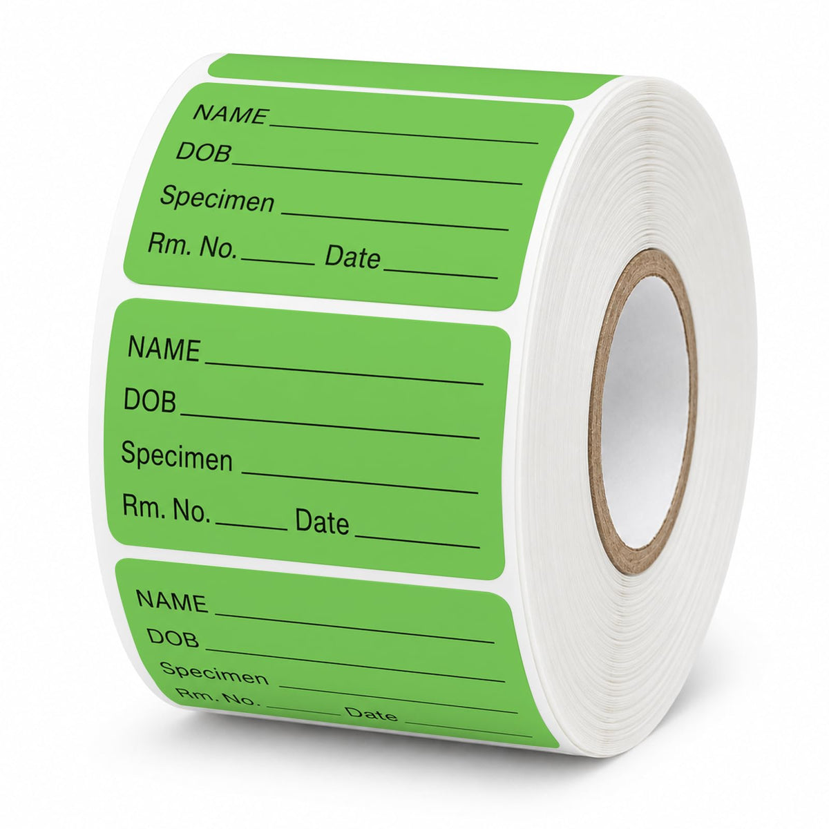 1000 PCS Specimen Collection Label 2"x1" Self Adhesive Vinyl Green Green, Black