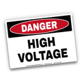 DANGER High Voltage OSHA Style Safety Labels 5-Pack, 5" x 7" Industrial Electrical Hazard Warning Signs, Waterproof UV Laminated Vinyl Decals, Permanent Adhesive Safety Stickers for Panels, Equipment & Switchgear