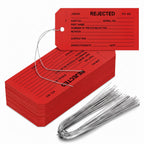 200 Pack Red Rejected Tags with Wire Product Inspection Tags