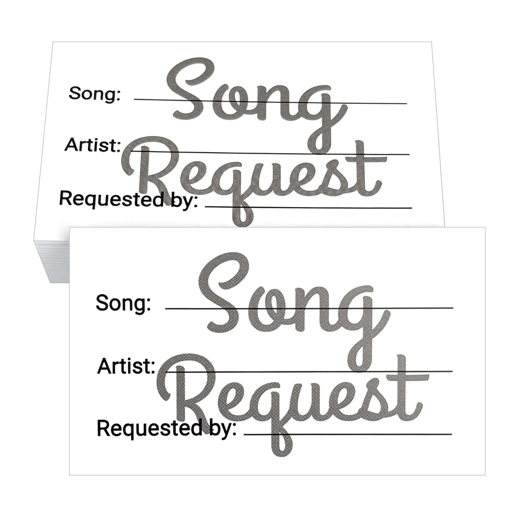 RXBC2011 Song request cards wedding reception guest interaction music table decoration pack of 100 White