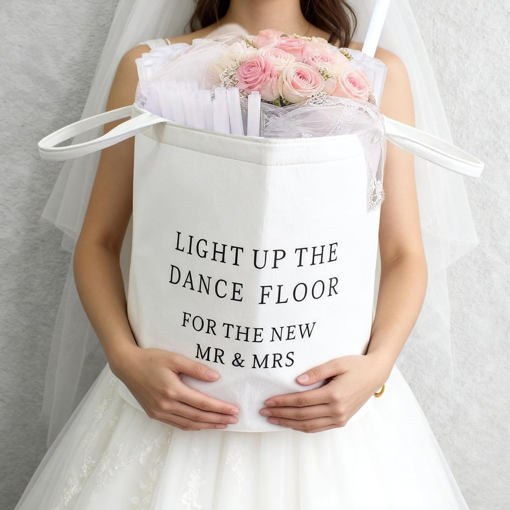 Wedding Baskets with Handles 16" Large White Felt Storage Basket