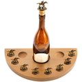 BENECREAT Wooden Cork Display for Blantons, Half Moon Shape Cork Holder, Wooden Display Stand with 8 Holes for Whiskey Stopper Collection Home Bar Decor