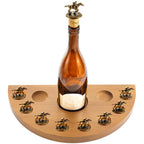 BENECREAT Wooden Cork Display for Blantons, Half Moon Shape Cork Holder, Wooden Display Stand with 8 Holes for Whiskey Stopper Collection Home Bar Decor