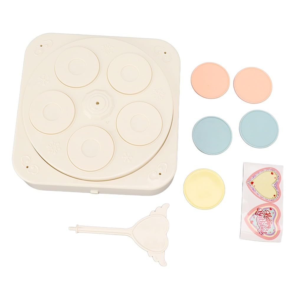 8.2 Inch Electric Rotating Dessert Display Stand, White ABS Revolving Cupcake Tray with Music for Wedding Birthday Party Cake Decor(5 Trays) 5 Trays