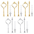 Tiered Tray Hardware Kit,5 Sets Cake Tier Stacking Kit for DIY Food Stand Glod,Silver