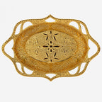 Alisveristime Arabic Serving Bowl, Metal Indian Candy Tray (Gold) Gold